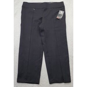 Avenue Ponte Pants Womens Petite 18/20 Black Stretch Casual Straight Leg Pull On